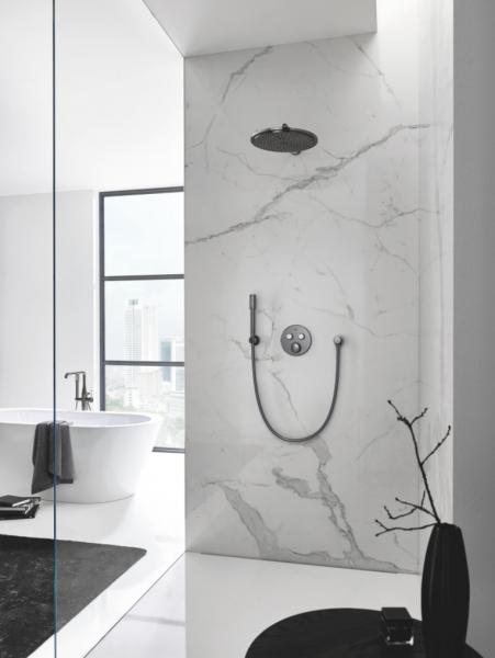 Grohe SmartControl komplet brusesystem m/ Rainshower 310 hovedbruser til indbygning - Børstet Hard Graphite Grohe SmartControl komplet brusesystem m/ Rainshower 310 hovedbruser til indbygning - Børstet Hard Graphite