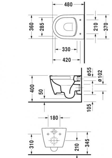 Duravit Me by Starck Compact Rimless toiletpakke inkl. sæde m/soft-close, mellem cisterne og mat sort betjening Duravit Me by Starck Compact Rimless toiletpakke inkl. sæde m/soft-close, mellem cisterne og mat sort betjening
