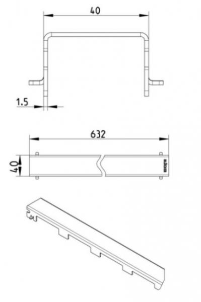 Blucher Waterline 700 mm afløb m/Copenhagen Line rist - Sort Blucher Waterline 700 mm afløb m/Copenhagen Line rist - Sort