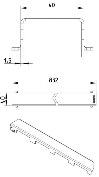 Blucher Waterline 900 mm afløb m/Copenhagen Line rist - Børstet messing Blucher Waterline 900 mm afløb m/Copenhagen Line rist - Børstet messing