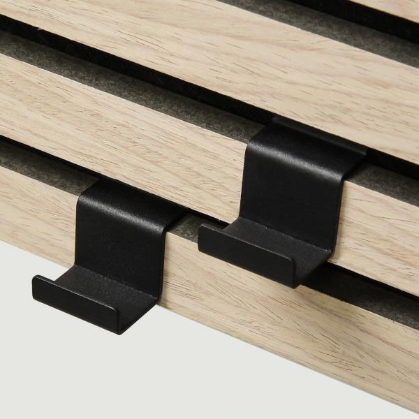 Sort knage til akustikpanel - 2 stk - Vandret Sort knage til akustikpanel - 2 stk - Vandret