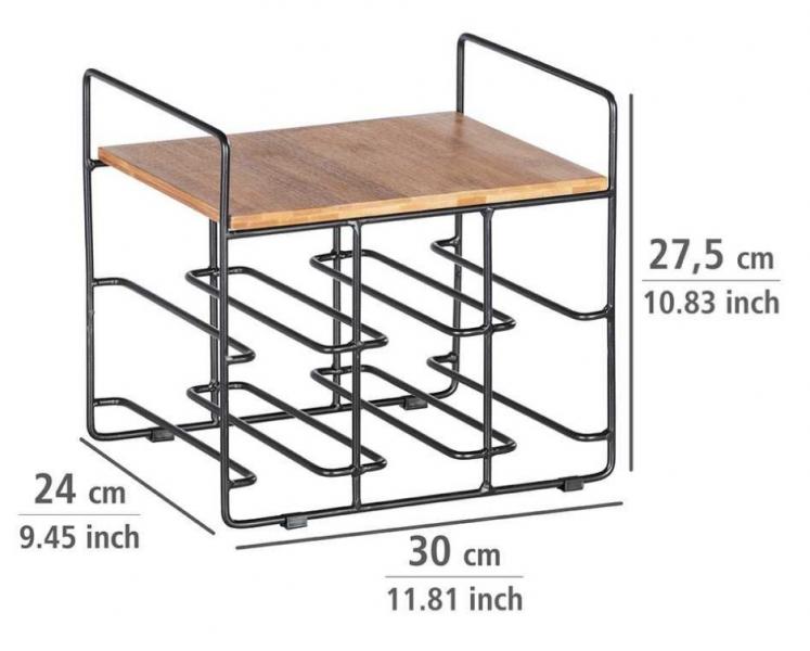 Wenko Loft vinreol til bord - Sort/bambus Wenko Loft vinreol til bord - Sort/bambus