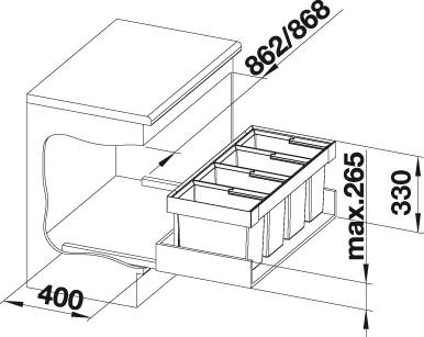 Blanco Flexon II 90/4 affaldssystem Blanco Flexon II 90/4 affaldssystem