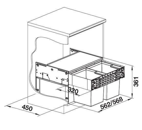 Blanco Select II 60/2 Compact affaldssystem Blanco Select II 60/2 Compact affaldssystem