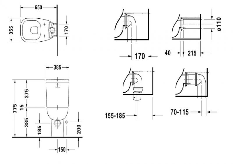 Duravit D-code toilet - Uden cisterne Duravit D-code toilet - Uden cisterne
