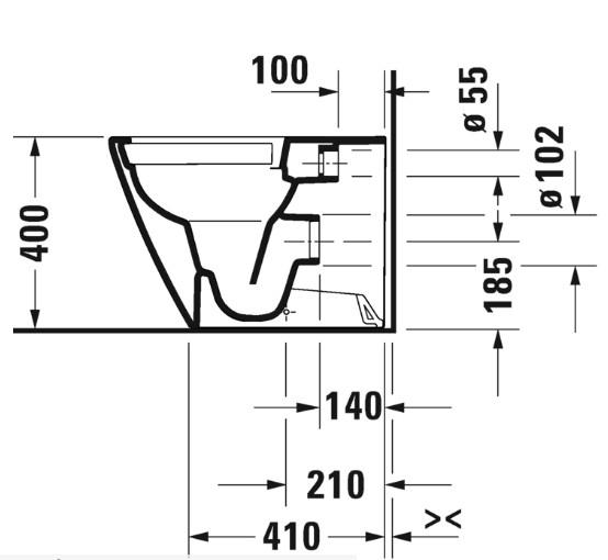 Duravit D-Neo Rimless BTW gulvstående toilet - Hvid Duravit D-Neo Rimless BTW gulvstående toilet - Hvid