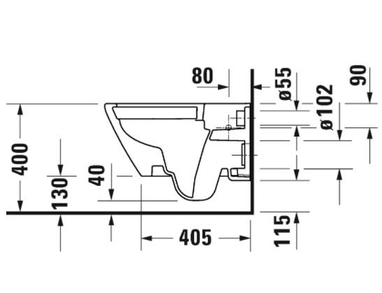 Duravit D-Neo væghængt toilet m/RIMless og toiletsæde m/softclose Duravit D-Neo væghængt toilet m/RIMless og toiletsæde m/softclose