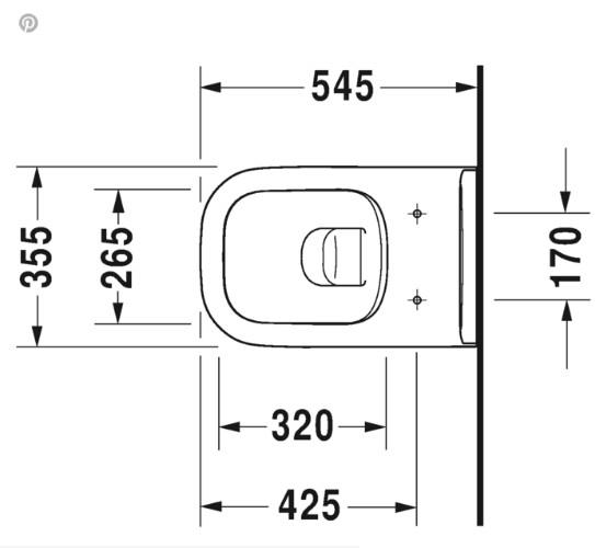Duravit D-Code væghængt toilet m/RIMless og sæde m/softclose Duravit D-Code væghængt toilet m/RIMless og sæde m/softclose