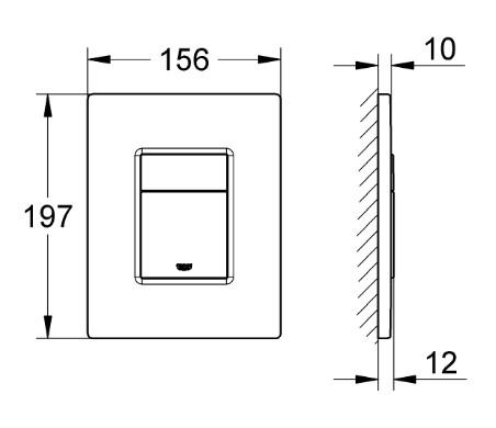 Grohe Even betjeningsplade - Mat sort Grohe Even betjeningsplade - Mat sort