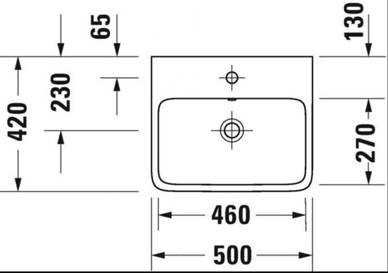 Duravit Qatego 50 håndvask t/væg eller møbel - 1 hanehul Duravit Qatego 50 håndvask t/væg eller møbel - 1 hanehul
