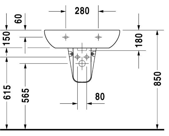 Duravit D-Code 65 håndvask t/væg Duravit D-Code 65 håndvask t/væg