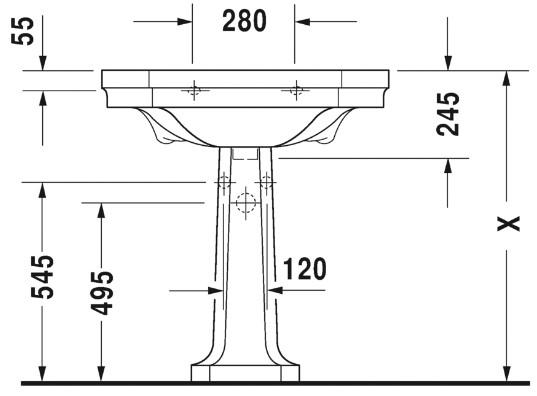 Duravit 1930 80 håndvask t/væg - 1/3 hanehuller - Wondergliss Duravit 1930 80 håndvask t/væg - 1/3 hanehuller - Wondergliss