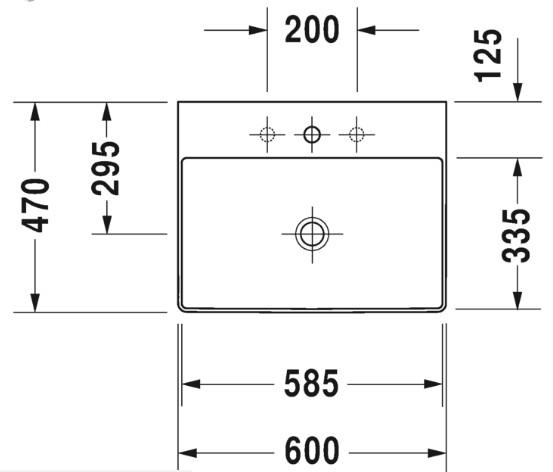 Duravit Durasquare 60 håndvask t/væg eller møbel - Wondergliss Duravit Durasquare 60 håndvask t/væg eller møbel - Wondergliss