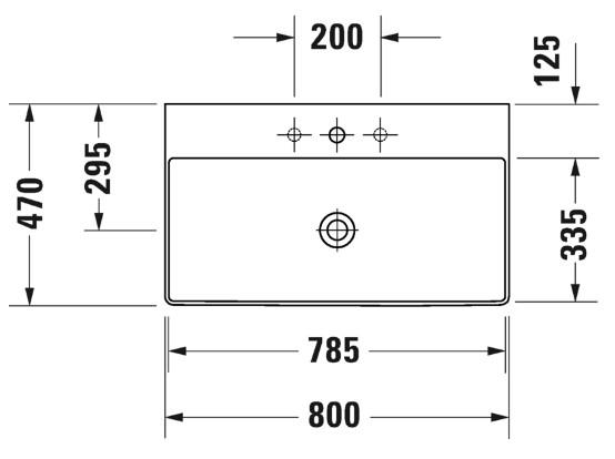 Duravit DuraSquare 80 møbelvask - Uden hanehul Duravit DuraSquare 80 møbelvask - Uden hanehul
