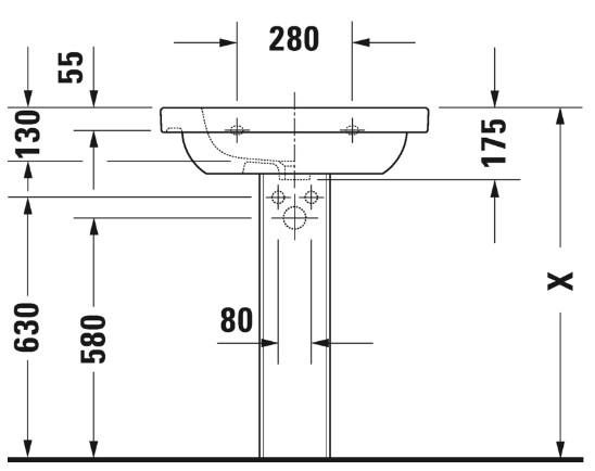 Duravit D-Code 65 håndvask t/væg eller møbel - 1 hanehul Duravit D-Code 65 håndvask t/væg eller møbel - 1 hanehul