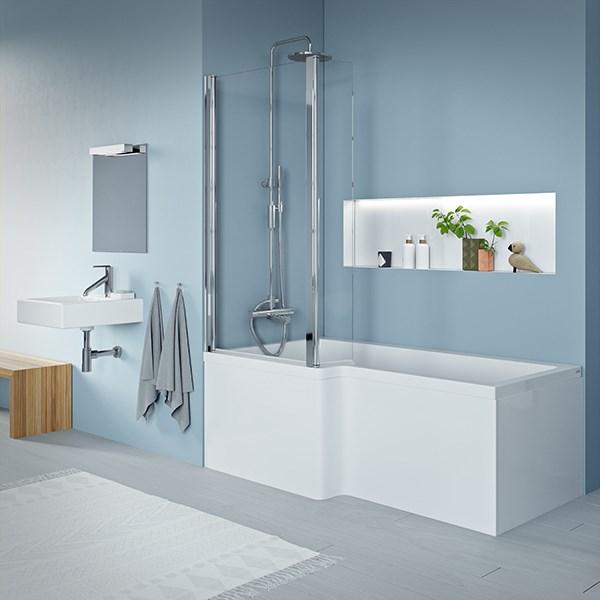 Strømberg Quantum badekar t/brus - 170 x 70/85 - Venstre - 1 ryglæn Strømberg Quantum badekar t/brus - 170 x 70/85 - Venstre - 1 ryglæn