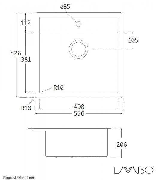 Lavabo Jupiter 60 kompositvask - Antracit-sort/krom Lavabo Jupiter 60 kompositvask - Antracit-sort/krom