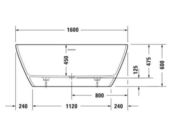Duravit D-Neo fritstående badekar 1600 x 750 mm - Mat hvid Duravit D-Neo fritstående badekar 1600 x 750 mm - Mat hvid