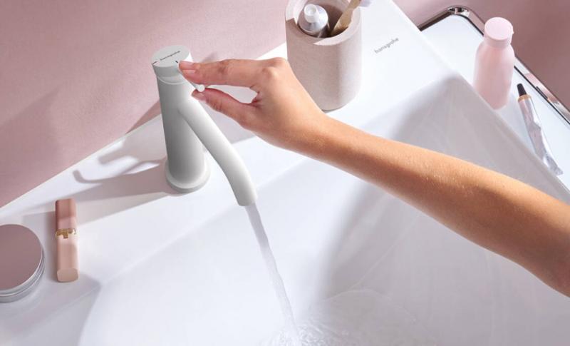 Hansgrohe Tecturis S 110 Ecosmart+ håndvaskarmatur m/bundventil - Mat hvid Hansgrohe Tecturis S 110 Ecosmart+ håndvaskarmatur m/bundventil - Mat hvid
