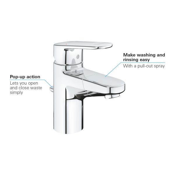 Grohe Europlus New armatur m/udtræk Grohe Europlus New armatur m/udtræk