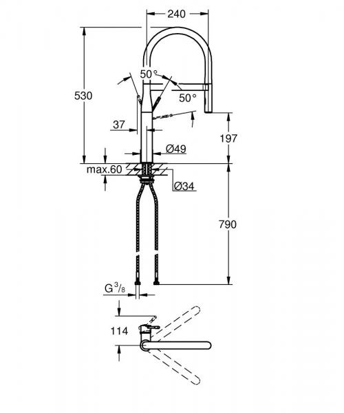 Grohe Essence New køkkenarmatur m/profi-bruser - Supersteel Grohe Essence New køkkenarmatur m/profi-bruser - Supersteel