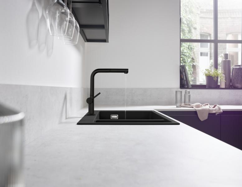 hansgrohe Talis M54 køkkenarmatur m/L-tud og udtræk - Mat sort