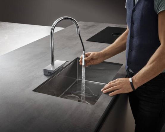 hansgrohe Aquno Select M81 køkkenarmatur U-tud m/udtræk og brus - Krom