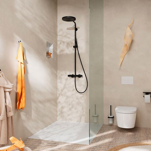 hansgrohe Pulsify S Puro 1jet & Tecturis komplet pakke til badeværelset - Mat sort hansgrohe Pulsify S Puro 1jet & Tecturis komplet pakke til badeværelset - Mat sort