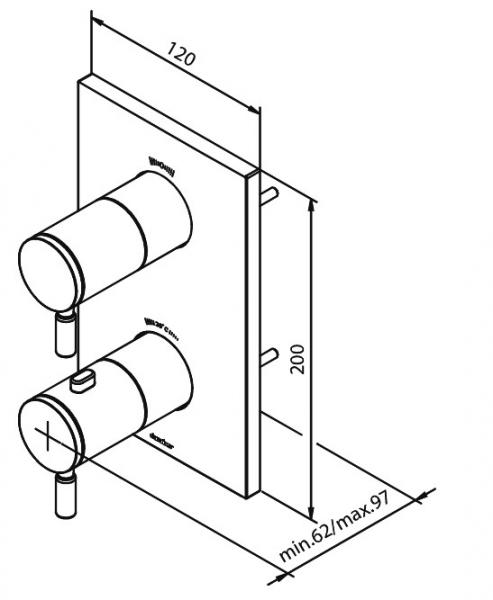 Damixa Udvendige dele til indbygnings termostat krom Damixa Udvendige dele til indbygnings termostat krom