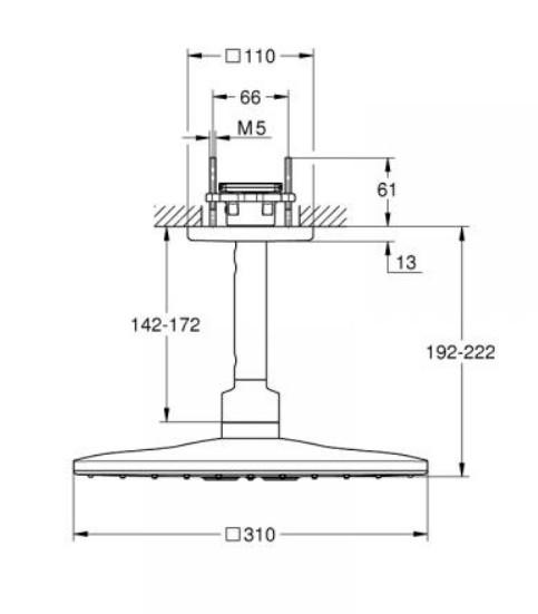 Grohe SmartControl 310 komplet brusesystem til indbygning - Firkantet/loft Grohe SmartControl 310 komplet brusesystem til indbygning - Firkantet/loft