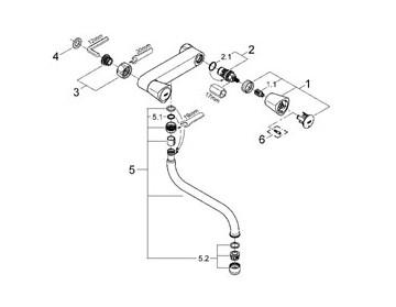 Grohe Costa S køkkenbatteri t/væg - Med svingtud Grohe Costa S køkkenbatteri t/væg - Med svingtud