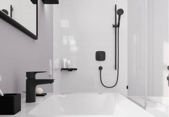Hansgrohe Logis brusearmatur t/indbygning - Mat sort Hansgrohe Logis brusearmatur t/indbygning - Mat sort