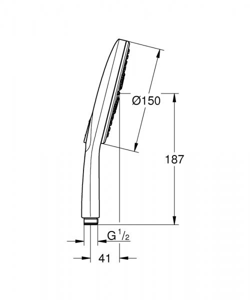 Grohe Rainshower SmartActive 150 håndbruser - Krom Grohe Rainshower SmartActive 150 håndbruser - Krom
