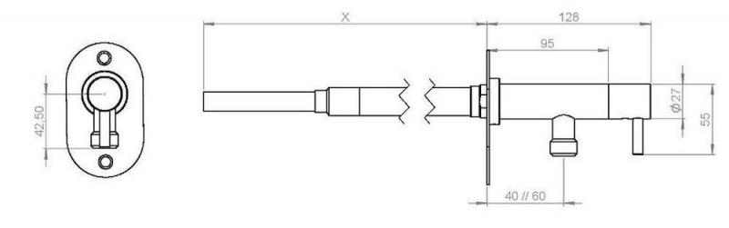 EQI Wall posteventil 120-220/15 mm tilslutning - Kobber EQI Wall posteventil 120-220/15 mm tilslutning - Kobber