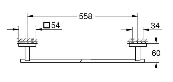Grohe Start Cube håndklædestang - 600 mm - Krom Grohe Start Cube håndklædestang - 600 mm - Krom