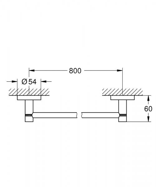 Grohe Essentials håndklædestang - 800mm - Børstet hard graphite Grohe Essentials håndklædestang - 800mm - Børstet hard graphite