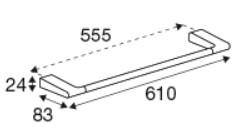 Pressalit Style håndklædestang 610 mm - Krom Pressalit Style håndklædestang 610 mm - Krom