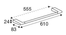 Pressalit Style håndklædestang 610 mm - Børstet stål Pressalit Style håndklædestang 610 mm - Børstet stål
