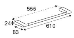 Pressalit Style håndklædestang 610 mm - Mat sort Pressalit Style håndklædestang 610 mm - Mat sort