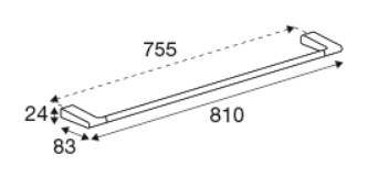 Pressalit Style håndklædestang 810 mm - Krom Pressalit Style håndklædestang 810 mm - Krom