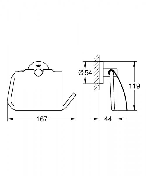 Grohe Essentials toiletrulleholder med låg - Krom Grohe Essentials toiletrulleholder med låg - Krom