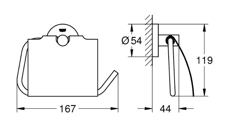 Grohe Essentials toiletrulleholder med låg - Steel Grohe Essentials toiletrulleholder med låg - Steel