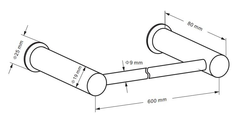 Cassøe håndklædestang 60 cm - Børstet kobber Cassøe håndklædestang 60 cm - Børstet kobber
