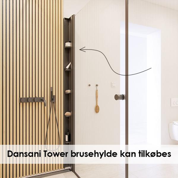 Dansani Match A+D 90x90 brusehjørne - Klar glas/mat sort Dansani Match A+D 90x90 brusehjørne - Klar glas/mat sort