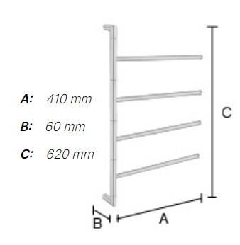 Smedbo Outline Lite 4-armet håndklædestang - Poleret rustfrit stål Smedbo Outline Lite 4-armet håndklædestang - Poleret rustfrit stål