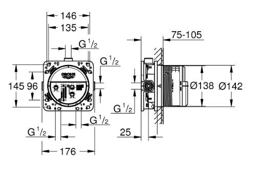 Grohe Essence komplet indbygningspakke til kar - Krom Grohe Essence komplet indbygningspakke til kar - Krom