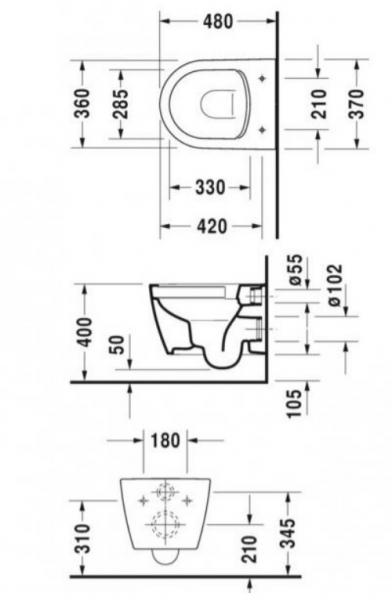 Duravit Me by Starck Compact Rimless m/wondergliss toiletpakke inkl. sæde m/soft-close, lav cisterne og krom betjening Duravit Me by Starck Compact Rimless m/wondergliss toiletpakke inkl. sæde m/soft-close, lav cisterne og krom betjening