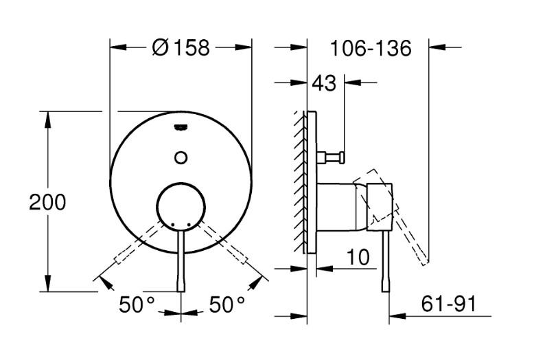 Grohe Essence komplet brusesystem m/Rainshower 310 og SmartActive t/indbygning - Børstet Cool Sunrise Grohe Essence komplet brusesystem m/Rainshower 310 og SmartActive t/indbygning - Børstet Cool Sunrise