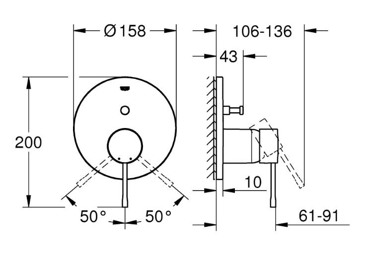 Grohe Essence komplet brusesystem til indbygning m/Rainshower 310 hovedbrus & SmartActive håndbrus - Supersteel Grohe Essence komplet brusesystem til indbygning m/Rainshower 310 hovedbrus & SmartActive håndbrus - Supersteel