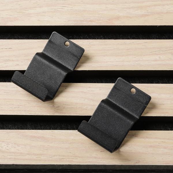 Sort knage til akustikpanel - 2 stk - Vandret Sort knage til akustikpanel - 2 stk - Vandret